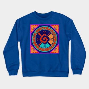 Hunab Ku with Rune Calendar Border Crewneck Sweatshirt